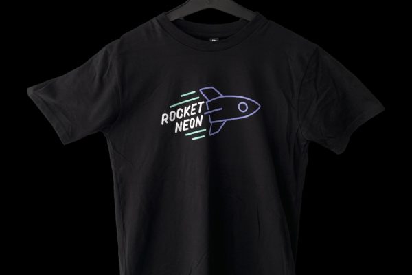 Rocket Neon T-Shirt, in Black.